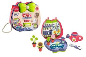 Brinquedo Kit Jardinagem 13 PÇS Mini Maleta Com Bolsa de Ombro.
