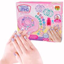 Brinquedo Kit Manicure Infantil Fashion Unhas Adesivas