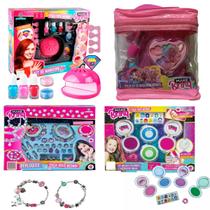 Brinquedo Kit Manicure Maquiagem Adesivos Unha Pinta Cabelo