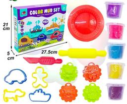 Brinquedo kit massinha e moldes meio de transporte