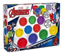 Brinquedo Kit Massinha Marvel Avengers com Carimbos Cotiplás