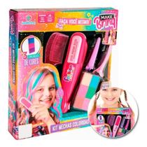 Brinquedo Kit Menina Mechas Coloridas Infantil Pinte O Cabelo 3 Cores Colorir Cabelos Prancha Presilhas Pente com Glitter Diversão Criativa Make Brinq Brinquedo Kit Menina Mechas Coloridas Infantil Pinte O Cabelo 3 Cores Colorir Cabelos Prancha Presilhas Pente com Glitter Diversão Criativa Make Brinq