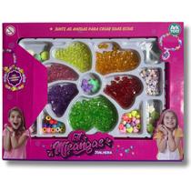 Brinquedo kit miçangas bijus infantis joalheria peças coloridas acessórios