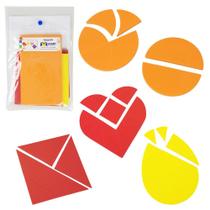 Brinquedo Kit Mini Tangram Com 4 Modelo Ensino Escolar 206-A Brinquedo Kit Mini Tangram Com 4 Modelo Ensino Escolar 206-A
