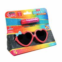 Brinquedo Kit Óculos de Sol Infantil Protetor Labial Make Brinq