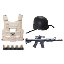 Brinquedo Kit Policial Com Colete Capacete e Acessórios Inmetro Brinquedo Kit Policial Com Colete Capacete e Acessórios Inmetro