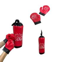Brinquedo Kit Saco De Pancada Infantil Luvas De Boxe