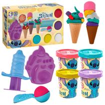 Brinquedo Kit Sorveteria Massinha De Modelar Stitch Disney Com Acessórios - Cotiplás
