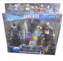 Brinquedo Kit Super heróis Capitão América e Pantera Negra 17 Cm Brinquedo Kit Super heróis Capitão América e Pantera Negra 17 Cm