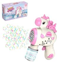 Brinquedo Lança Bolha De Sabão Unicornio Pistola Automática