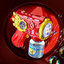 Brinquedo Lança Bolhas De Sabão Automática com Luz crianças arma arminha Azul Vermelho Brinquedo Lança Bolhas De Sabão Automática com Luz crianças arma arminha Azul Vermelho