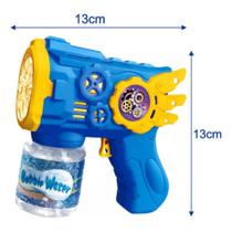 Brinquedo Lança Bolhas De Sabão Automática com Luz dia das crianças arma arminha Azul Vermelho infantil bazuca divertido Brinquedo Lança Bolhas De Sabão Automática com Luz dia das crianças arma arminha Azul Vermelho infantil bazuca divertido