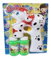 Brinquedo Lança Bolhas De Sabão Cachorro Branco C/ Musica E Luz