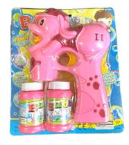 Brinquedo lança bolhas sabão Cachorro Rosa