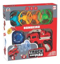 Brinquedo Lança Pião Discos Luzes Caminhão Bombeiro Braskit Brinquedo Lança Pião Discos Luzes Caminhão Bombeiro Braskit