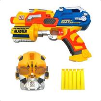 Brinquedo Lançador Arma Nerf De Dardos Com Máscara Robô Com Luz De Led - TOYS