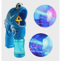 Brinquedo lançador de bolhas de sabão peixinho Azul