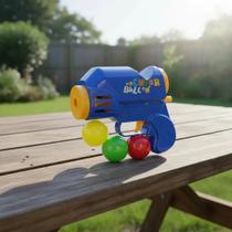 Brinquedo Lançador De Bolinhas Macias Seguro Para Crianças Cor:Azul Brinquedo Lançador De Bolinhas Macias Seguro Para Crianças Cor:Azul