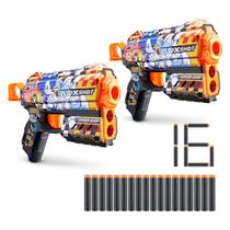Brinquedo Lançador de Dardos de Espuma XShot Skins Flux Sonic com 16 Dardos