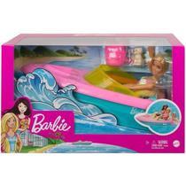 Brinquedo Lancha Barbie Barco Com Boneca 35cm GRG30 Mattel