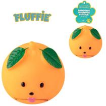 Brinquedo laranja de pvc com som fluffie