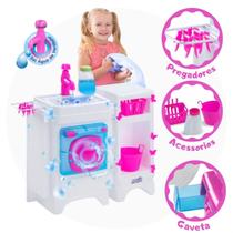 Brinquedo Lavanderia Infantil Lava-lava Sai água De Verdade Brinquedo Lavanderia Infantil Lava-lava Sai água De Verdade