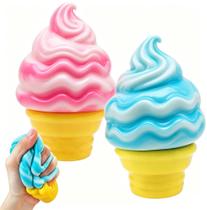 Brinquedo Lctozke 2 peças Cone de Sorvete Squishy Antiestresse Brinquedo Lctozke 2 peças Cone de Sorvete Squishy Antiestresse