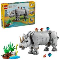 Brinquedo LEGO Creator 3 em 1 Wild Animals Majestic Rhino com pássaros Brinquedo LEGO Creator 3 em 1 Wild Animals Majestic Rhino com pássaros