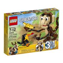 Brinquedo LEGO Creator 31019 Animais da floresta com macaco, tucano e esquilo