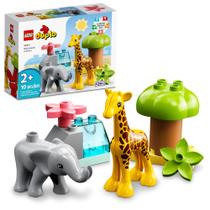 Brinquedo LEGO DUPLO Wild Animals of Africa 10971 com bebê elefante e girafa