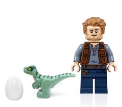 Brinquedo LEGO Jurassic World Dominion Owen Grady com Blue Raptor