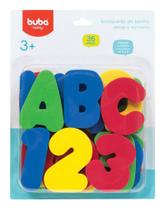 Brinquedo Letras E Números Para Banho - Buba 36 Peças