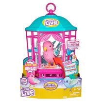 Brinquedo Little Live Pets Bird com gaiola Rainbow Glow