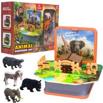 Brinquedo Livro Infantil 3D Animais selvagens C/ Figuras de Animais - Castela