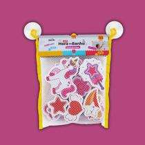 Brinquedo Lúdico Hora do Banho Molhou Grudou c/ 16 peças Aderentes em EVA - BRW Criativo Bebês Maternidade