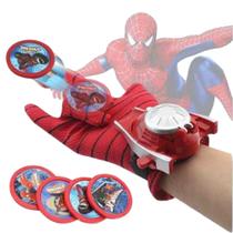 Brinquedo Luva Homem Aranha Lança Disco Teia Spider Man Luz
