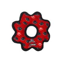 Brinquedo macio para cães TUFFY Ultimate Gear Ring-Squeakers Junior Red Paw