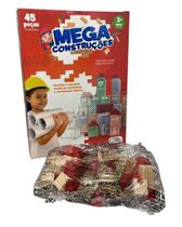 Brinquedo Madeira Brincando de Engenheiro 45 Peças Didático Criança