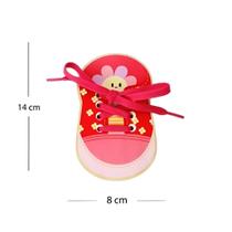 Brinquedo Madeira Montessori Para Crianças Amarrar Cadarço Cor:Rosa Brinquedo Madeira Montessori Para Crianças Amarrar Cadarço Cor:Rosa