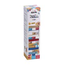 Brinquedo Madeira Torre Maluca Colorida - C/55 PÇS - BRW