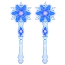 Brinquedo mágico KingGlee Light Up Frozen Snowflake Wands 2 Blue