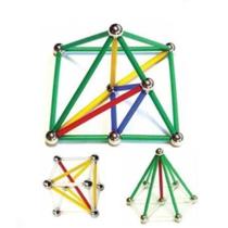 Brinquedo Magnético Magstix Geometria 108 - Kit 81 peças - Colorido - Magnetech