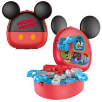 Brinquedo Maleta de Ferramentas Mickey Com Alça Construtor Faz de Conta Diversão Brincadeira Multikids - BR1557