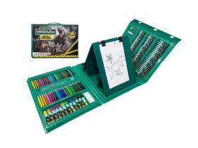 Brinquedo Maleta de Pintura Artística e Escolar 208 Peças - Dinossauro Brinquedo Maleta de Pintura Artística e Escolar 208 Peças - Dinossauro