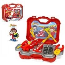 Brinquedo Maleta Oficina Bancada Do Senninha Com Carrinho - Pakitoys Brinquedo Maleta Oficina Bancada Do Senninha Com Carrinho - Pakitoys