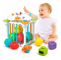 Brinquedo Mantessoriano De Bebê Cubo Sensorial 20cm Magic Cube Infantil Coordenação Motora
