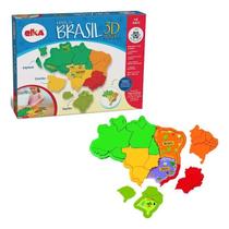 Brinquedo Mapa Do Brasil 3 D Elka Quebra Cabeça Educativo