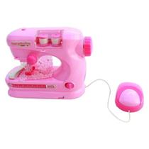 Brinquedo Máquina de Costura Infantil Mini Atelie com Linha e Tecido Rosa Claro Importway - BW035RS