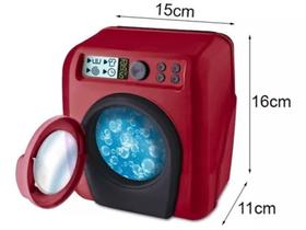 Brinquedo - Maquina Lava Roupas - Vermelho/Rosa - 16cm