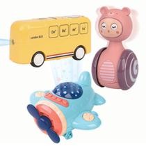 Brinquedo Máquinas Divertidas Avião, Ônibus e Robô